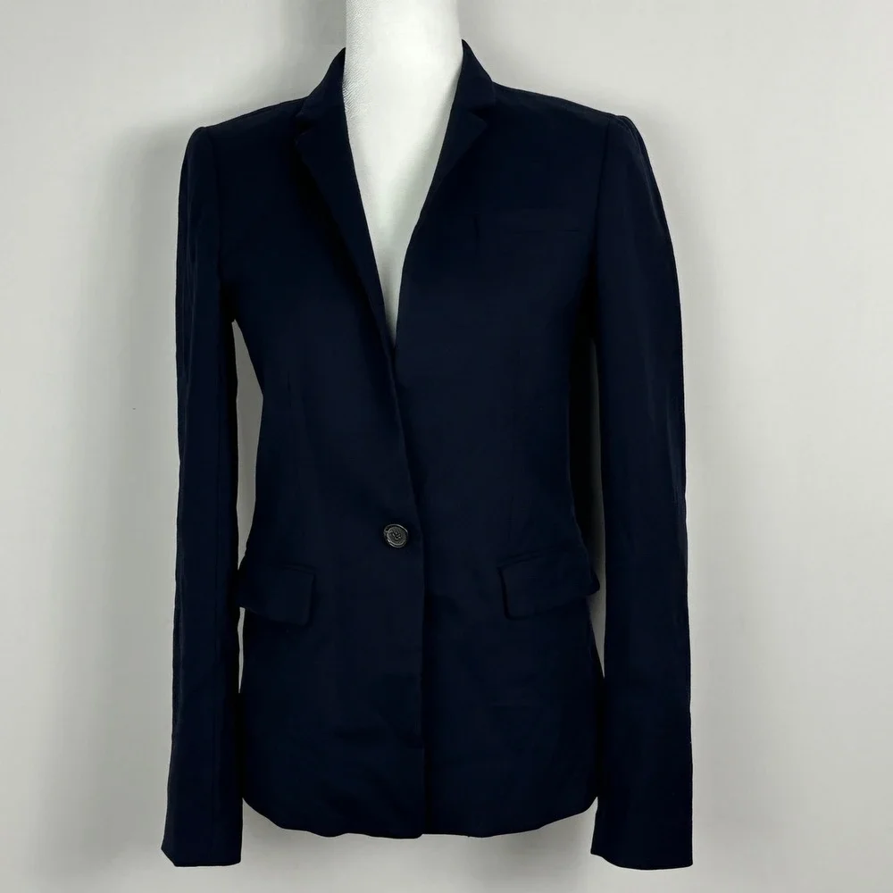 J Crew Tall Regent Wool Blazer Jacket Womens Size 2T 2 Style B0328 Long Minimal - Picture 2 of 16